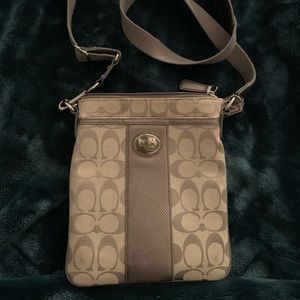 Silver/gray Coach Crossbody bag